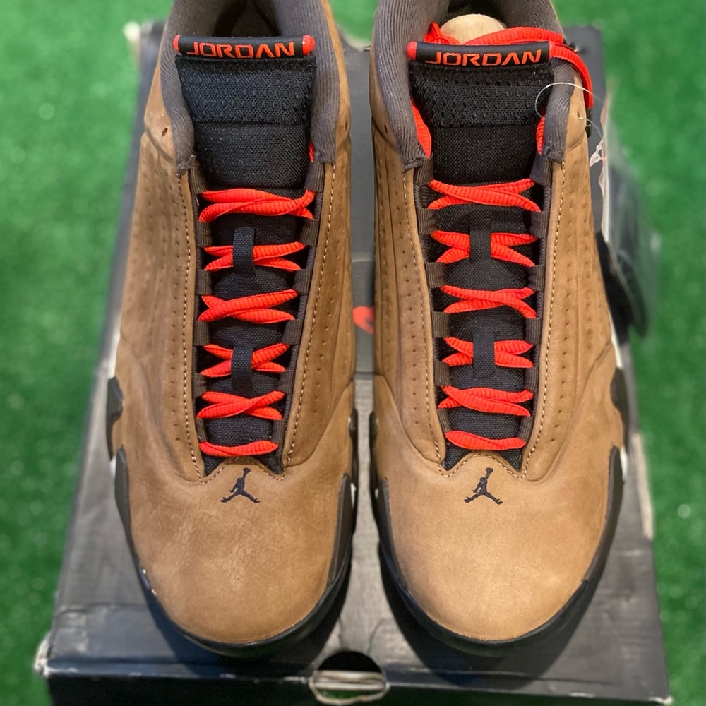 Jordan Brown and Red Sneakers with Suede Finish